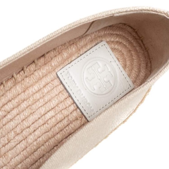 Tory Burch Cream Canvas Weston Flat Espadrilles‎ women’s shoes size 7.5 - Picture 5 of 15